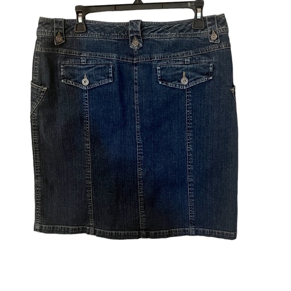 Christopher &‎ Banks Women Size 14 Medium Wash 1% Spandex Jean Skirt - Picture 3 of 5